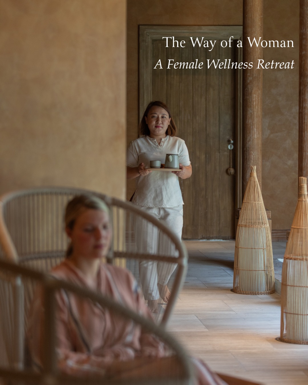 Photo by Six Senses Kanuhura on July 24, 2026. May be an image of dressing gown and text that says "The Way of of a Woman Woman AEermaleWellnessRetrent A Female Wellness Retreat".