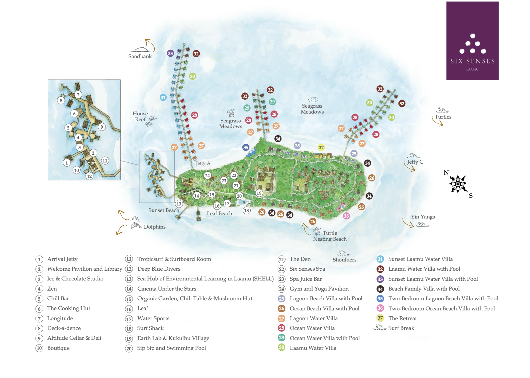 Six Senses Laamu island map