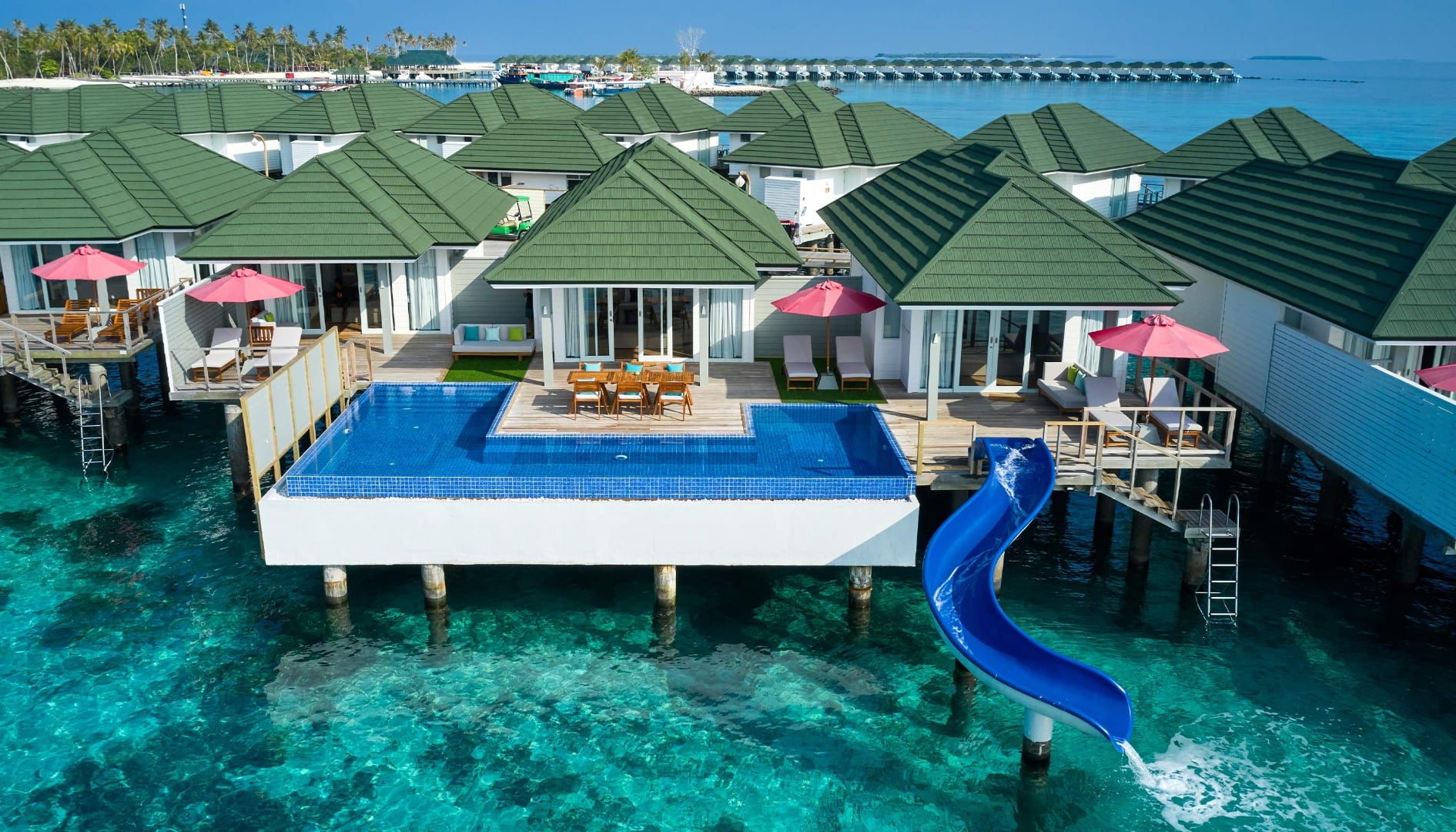 Three Bedroom Lagoon Villa with Pool + Slide - Außenbereich im Siyam World Maldives