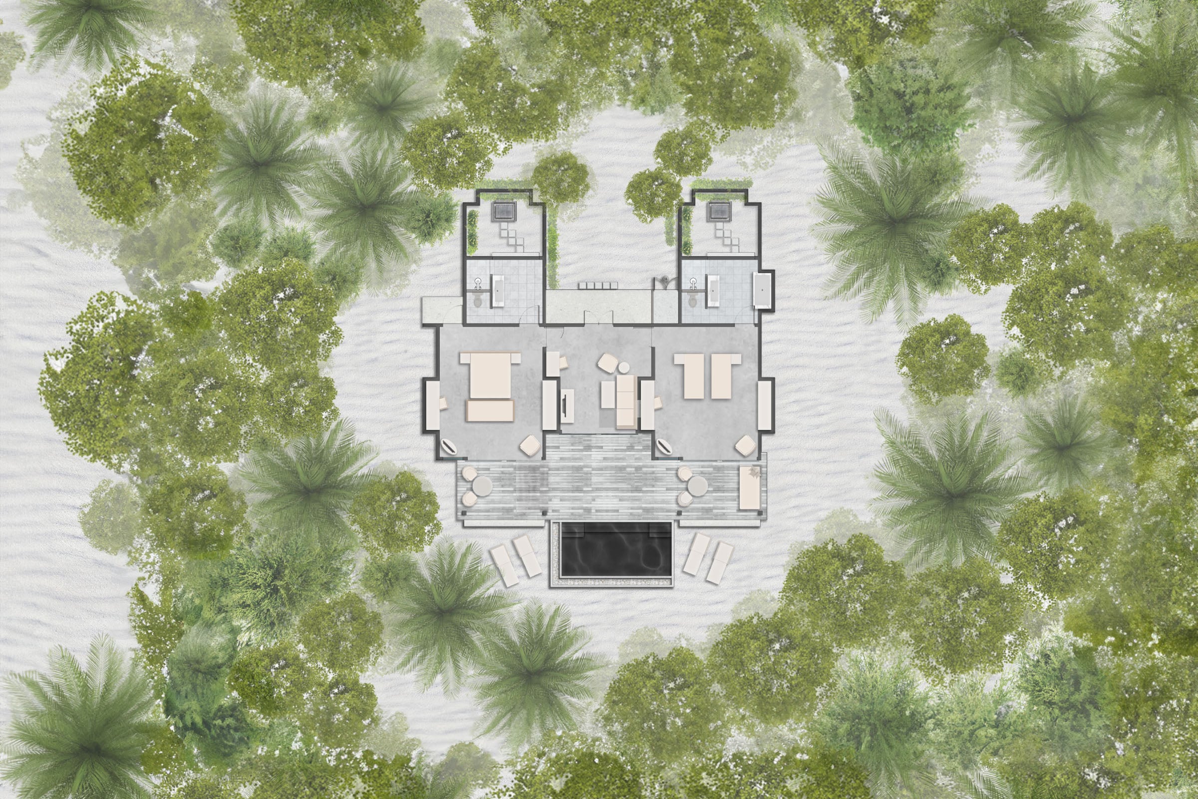 Two Bedroom Pool Beach Villa im Siyam World Maldives