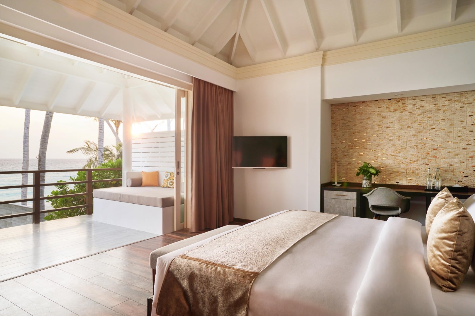 Two Storey Pool Beach Residence - Schlafzimmer im 2. Stock im Siyam World Maldives