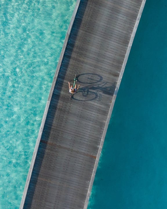Take the scenic route. 🚲

Turquoise on both sides, sunshine overhead, and nowhere you need to be in a hurry.
At SO/ Maldives, even the ride back to your villa deserves its own moment.

#islandlife  #