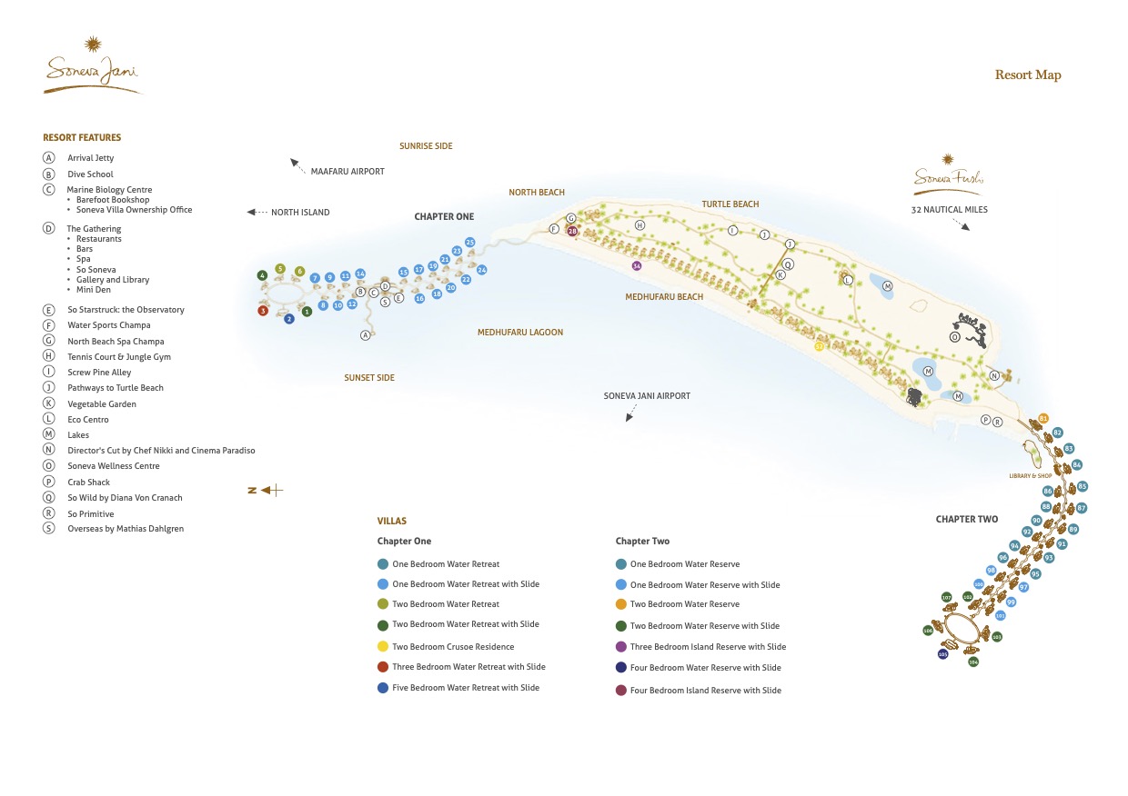 Soneva Jani resort island map