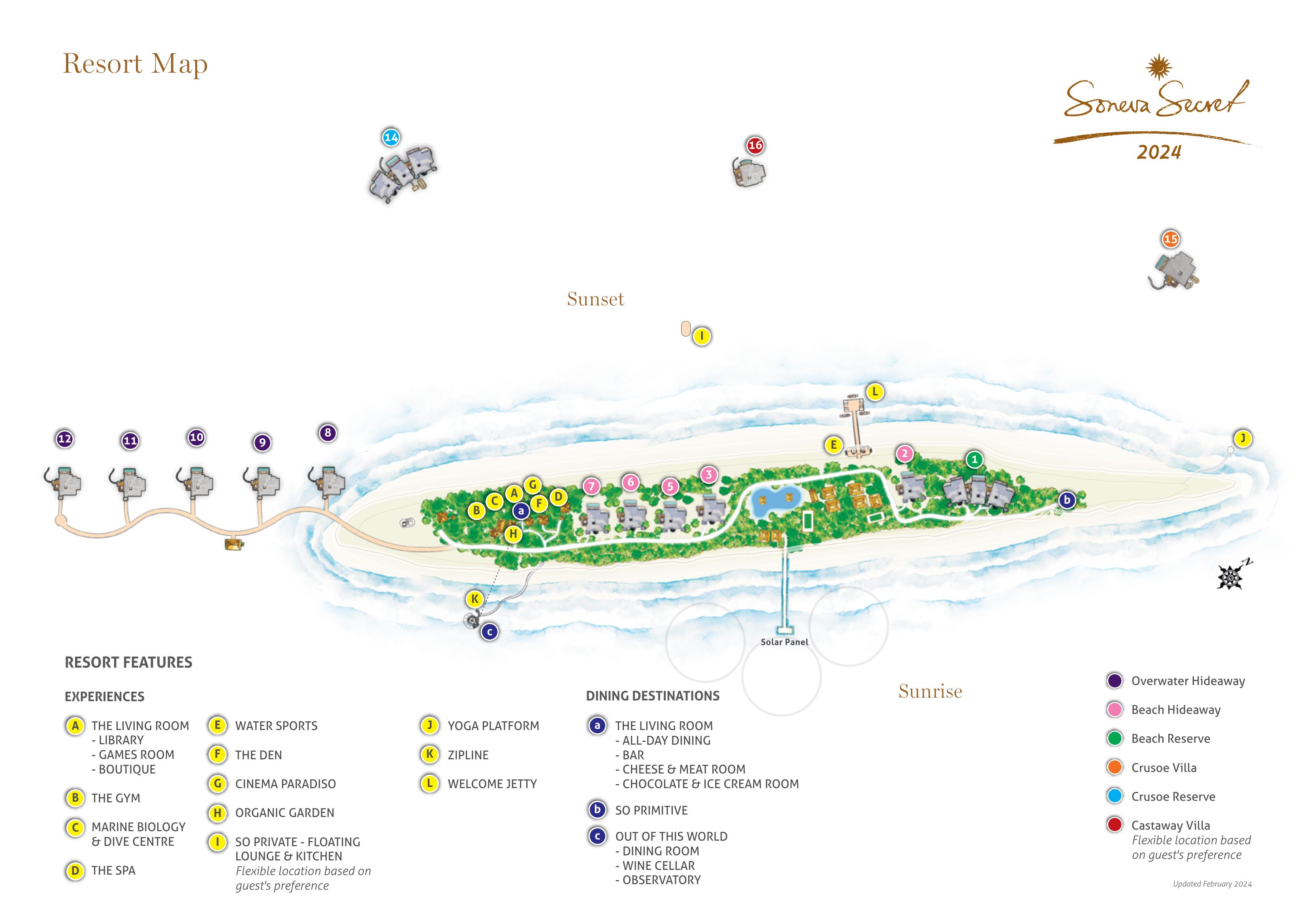 Soneva Secret island map