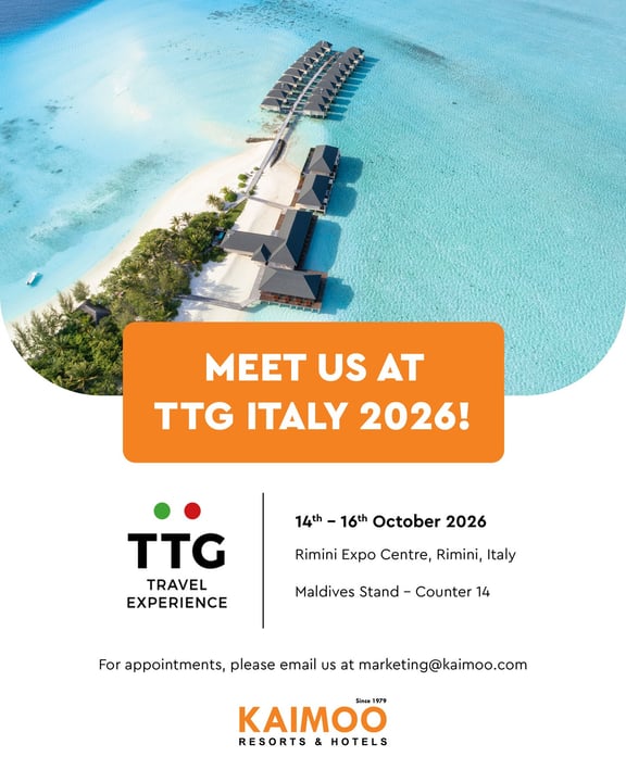 Rencontrez-nous au TTG Travel Experience Italy 2026 !⁠
Du 14 au 16 octobre.⁠
⁠
Contactez-nous par email pour réserver votre rendez-vous !⁠
⁠
📧 marketing@kaimoo.com⁠
🌐 https://kaimooresortsandhotels.com⁠
⁠
#summeris