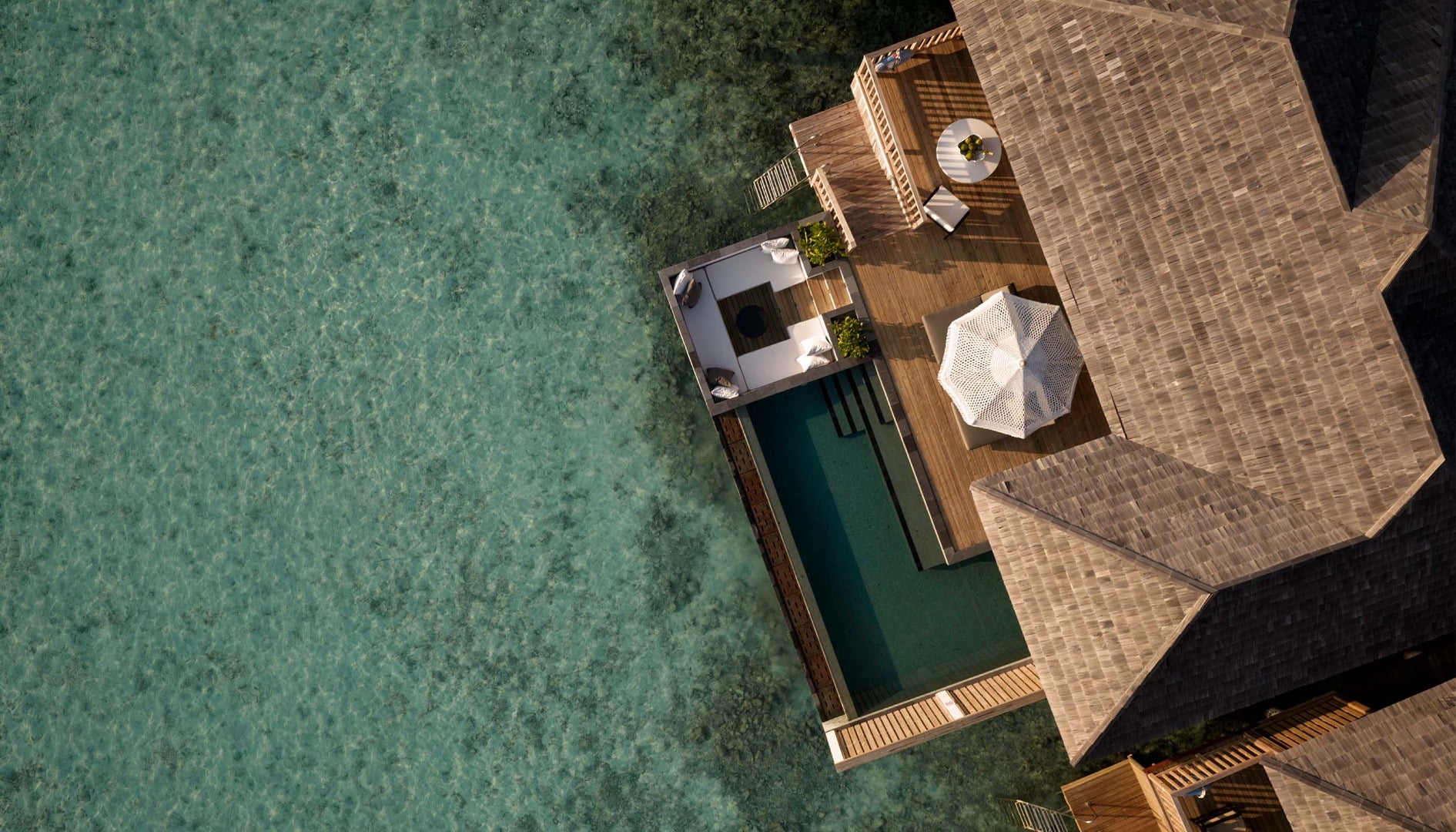 Horizon Water Villa with Pool, Luftaufnahme im Sun Siyam Iru Fushi