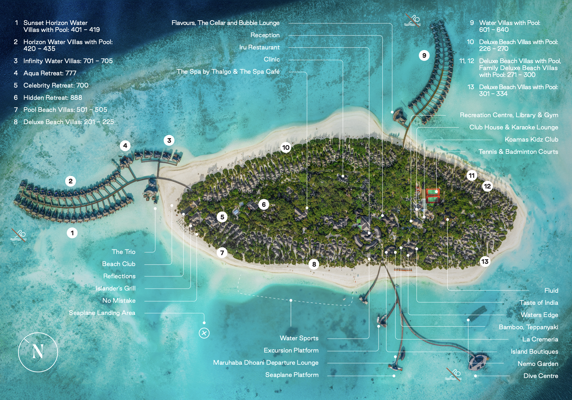 Sun Siyam Iru Fushi island map