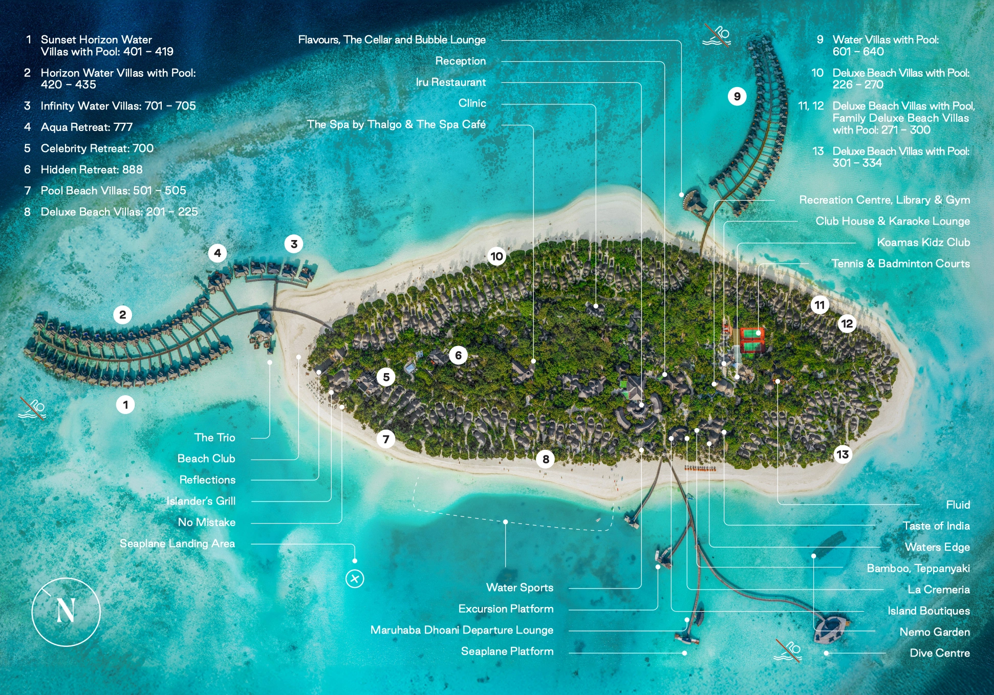 Sun Siyam Iru Fushi island map