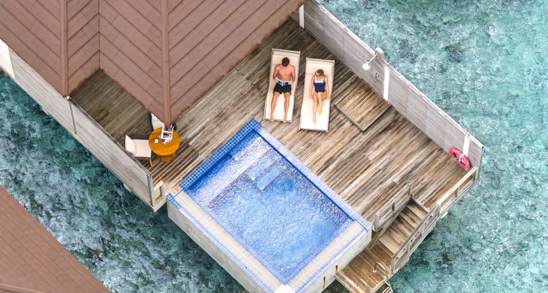 Romantic Water Villa with Pool – Luftaufnahme im Sun Siyam Olhuveli