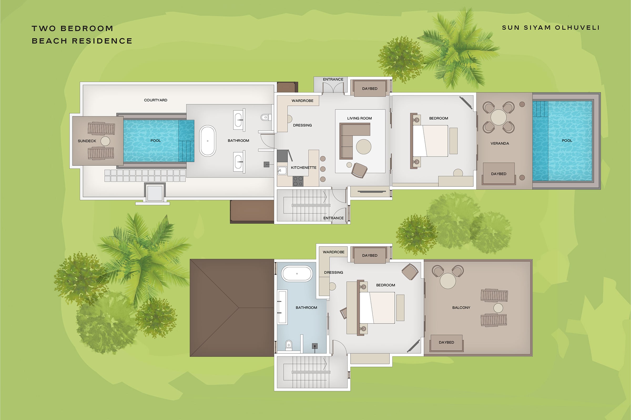 Two Bedroom Beach Residence im Sun Siyam Olhuveli