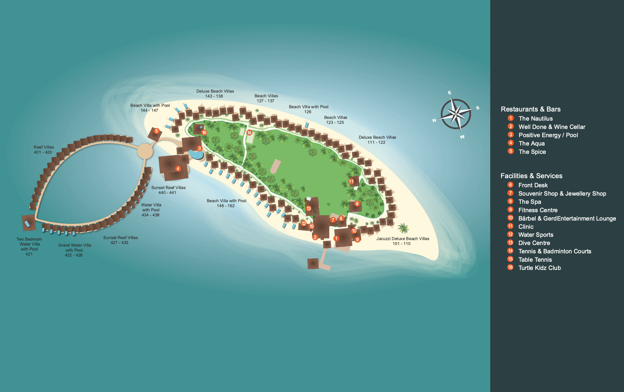 Sun Siyam Vilu Reef island map