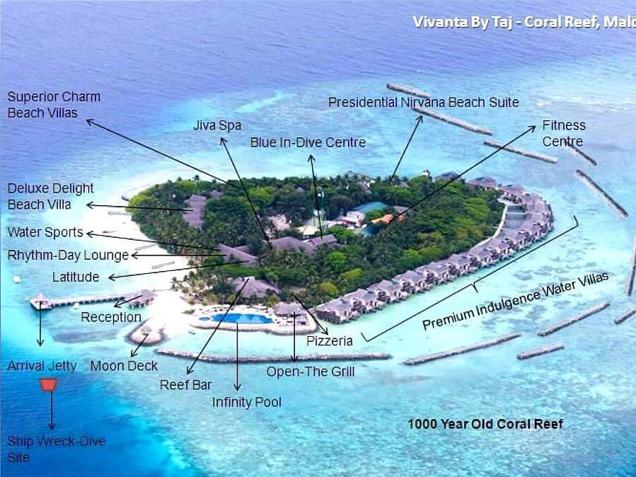 Taj Coral Reef Resort & Spa island map
