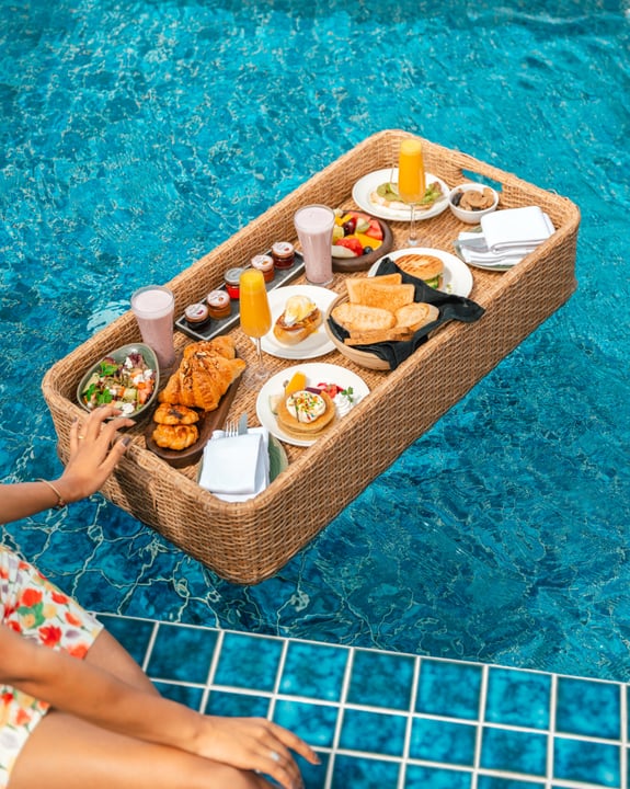 Photo by Taj Exotica Resort & Spa on June 15, 2026. May be an image of pool, picnic, cabana and text.