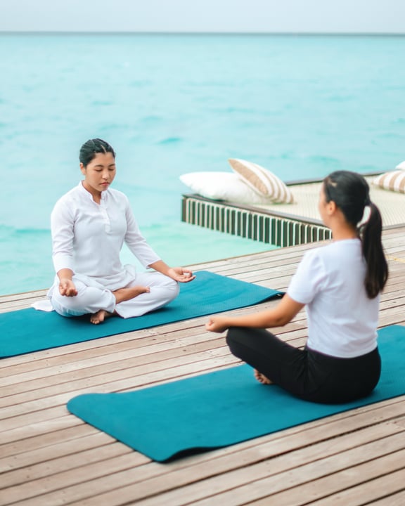 Foto von Taj Exotica Resort & Spa vom 17. Juli 2026. Könnte ein Bild von Yoga und Text sein.