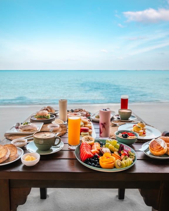 Photo by Taj Exotica Resort & Spa on August 06, 2026. May be an image of dining table, buffet and text.