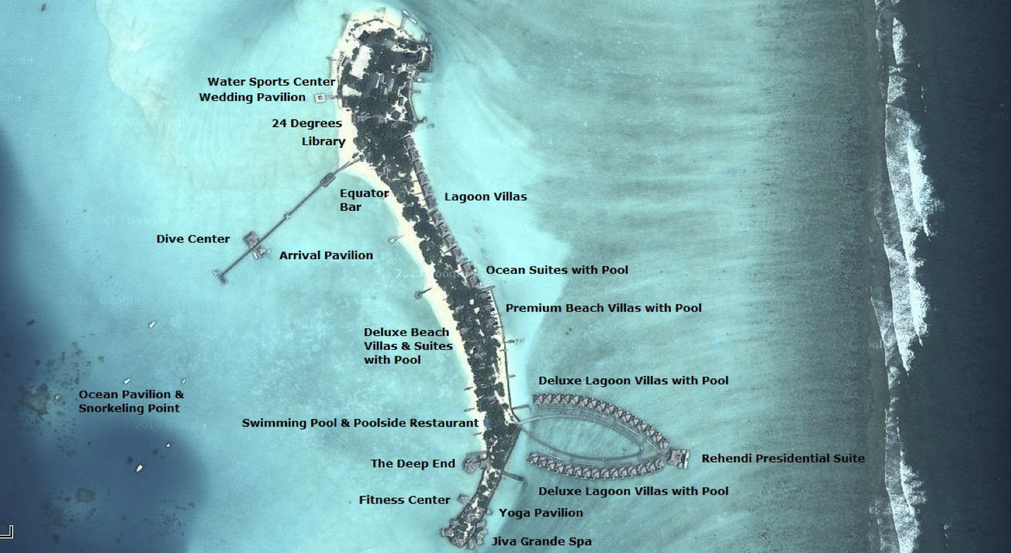 Taj Exotica Resort & Spa Maldives island map