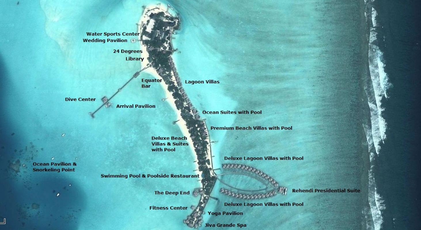 Taj Exotica Resort & Spa Maldives island map