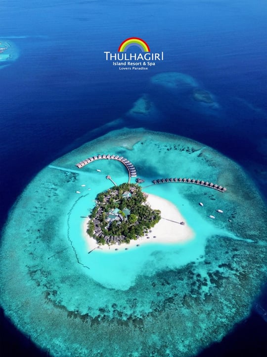 Photo by Thulhagiri island, Maldives in Maldives Thulhagiri Island. May be an image of ocean and text that says "THULHAGIRI Isl sland Resort Spa Lovers LoversParadise Paradise".