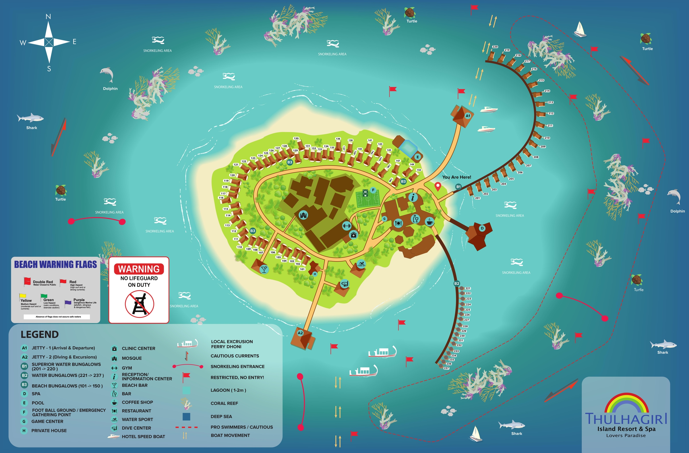 Thulhagiri Island Resort layout map