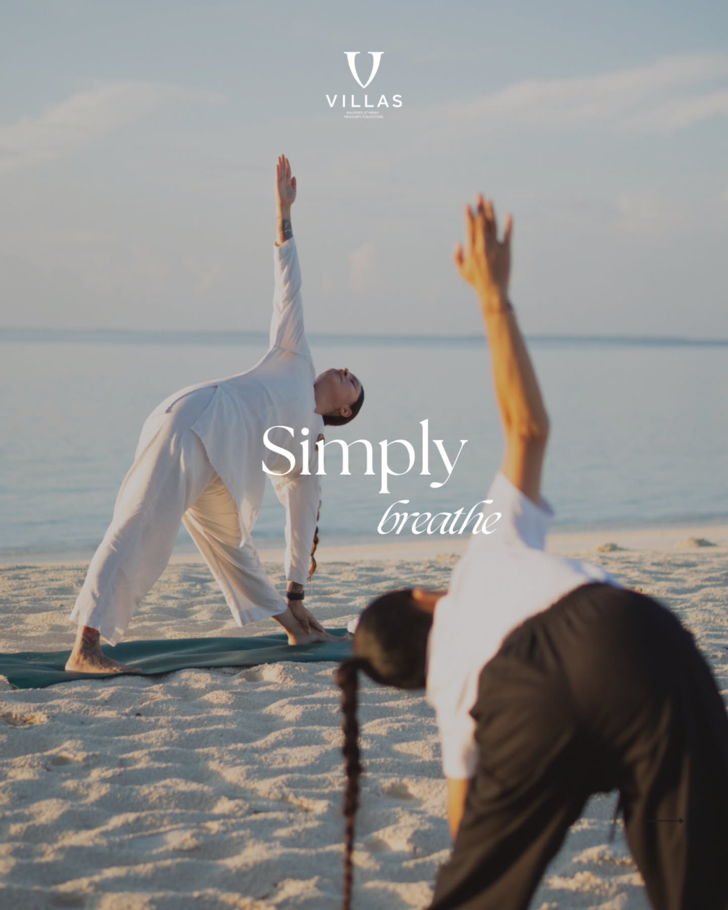 Photo by V Villas Maldives at Mirihi - MGallery Collection in V Villas Maldives at Mirihi - MGallery Collection. May be an image of yoga, poster and text.