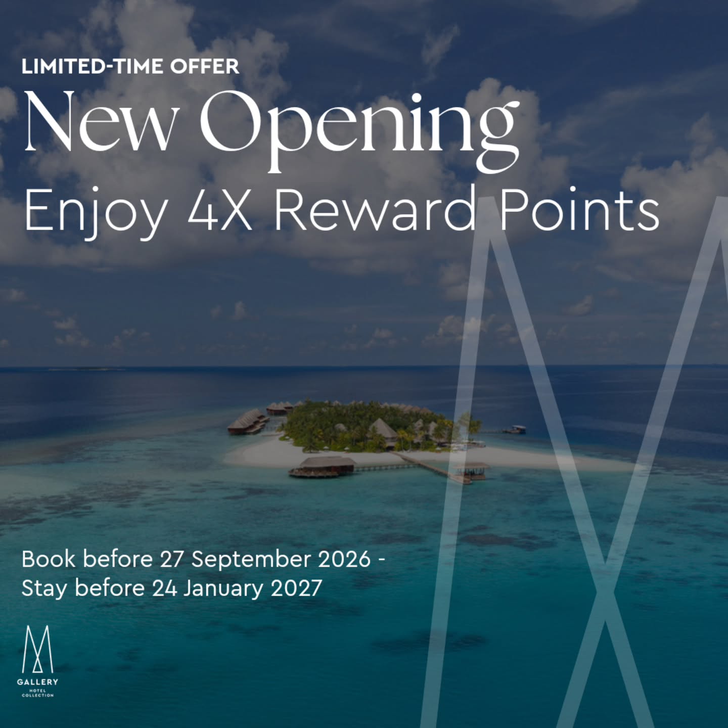 Photo by V Villas Maldives at Mirihi - MGallery Collection on August 05, 2026. May be an image of text that says "LIMITED-TIME OFFER New Opening Enjoy 4X Reward Points Book before 27 September 2026- S