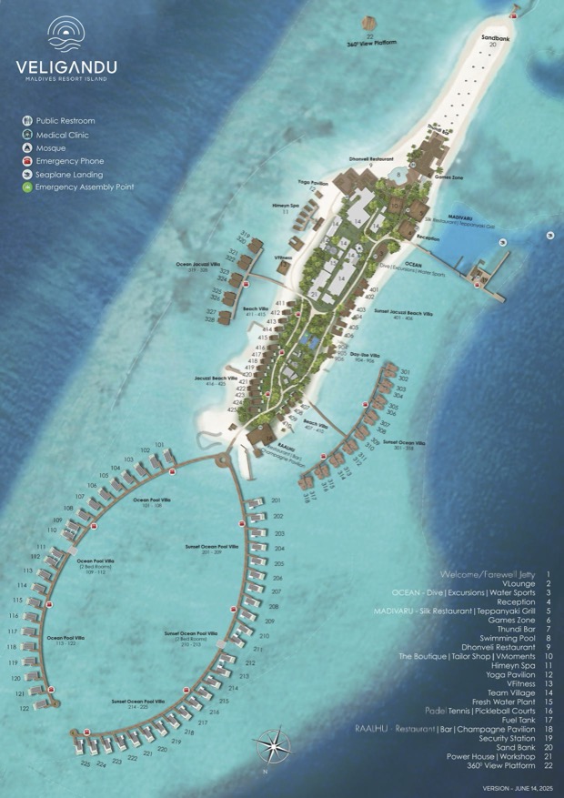 Veligandu resort island map