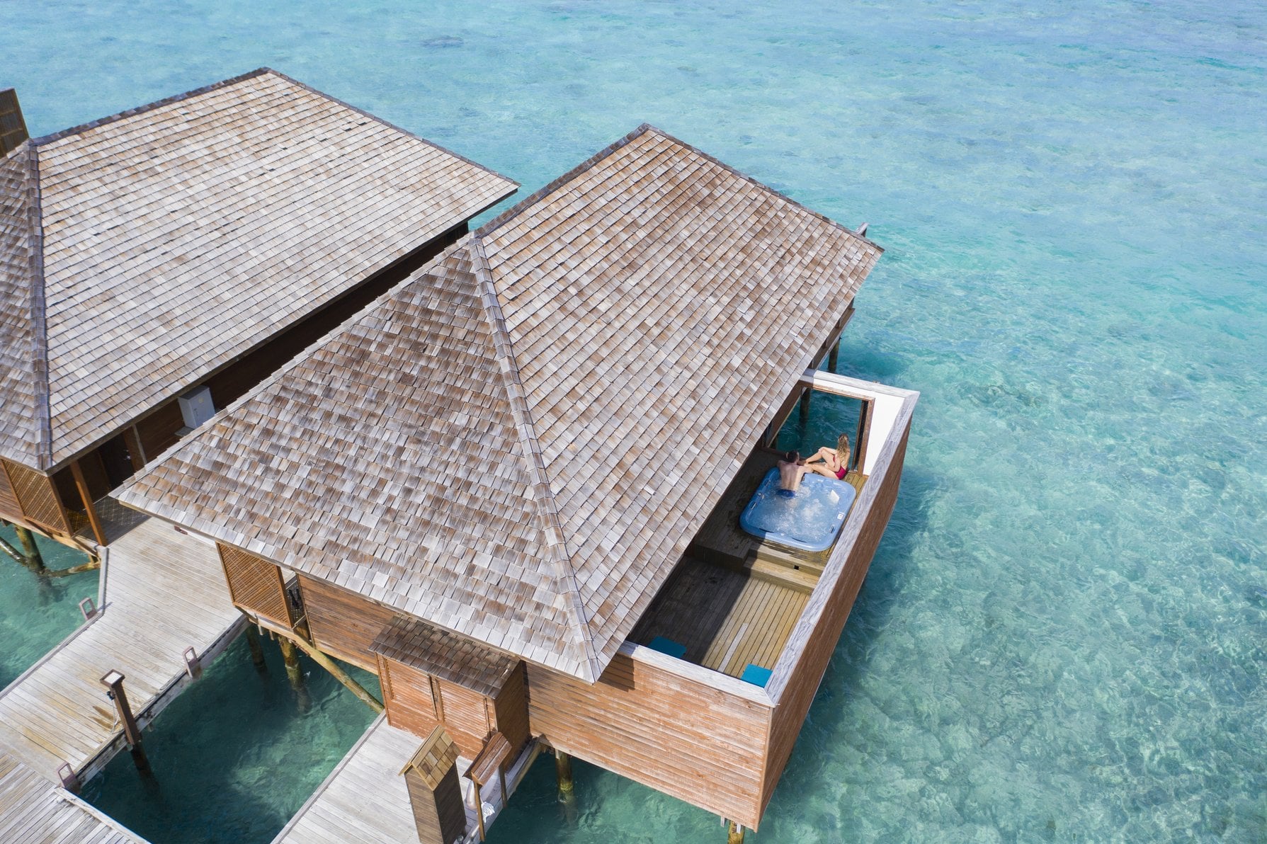 Ocean Jacuzzi Villa, Luftaufnahme im Veligandu Maldives Resort Island
