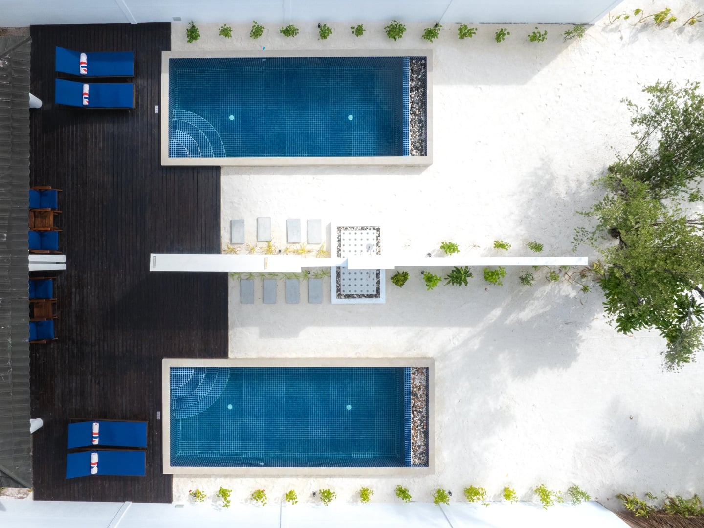 Blick auf den privaten Pool in Villa Nautica Maldives