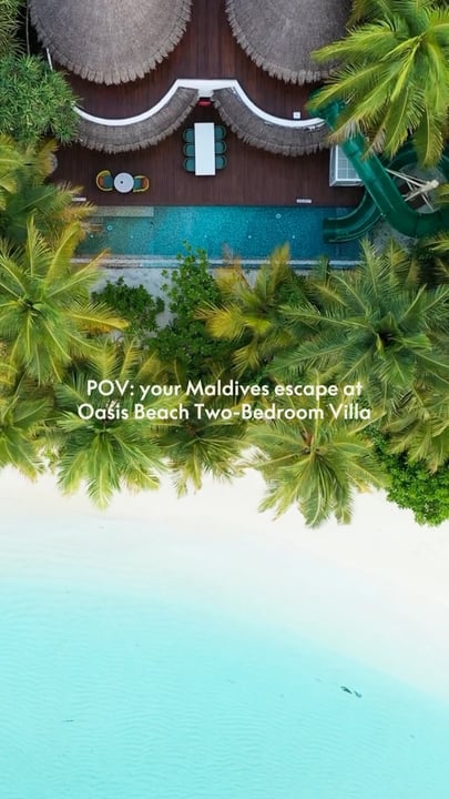 Your island playground awaits. Wake up in the Oasis Beach Two-Bedroom Villa, where your private pool meets endless shades of blue and your very own waterslide leads straight into paradise. Just footst