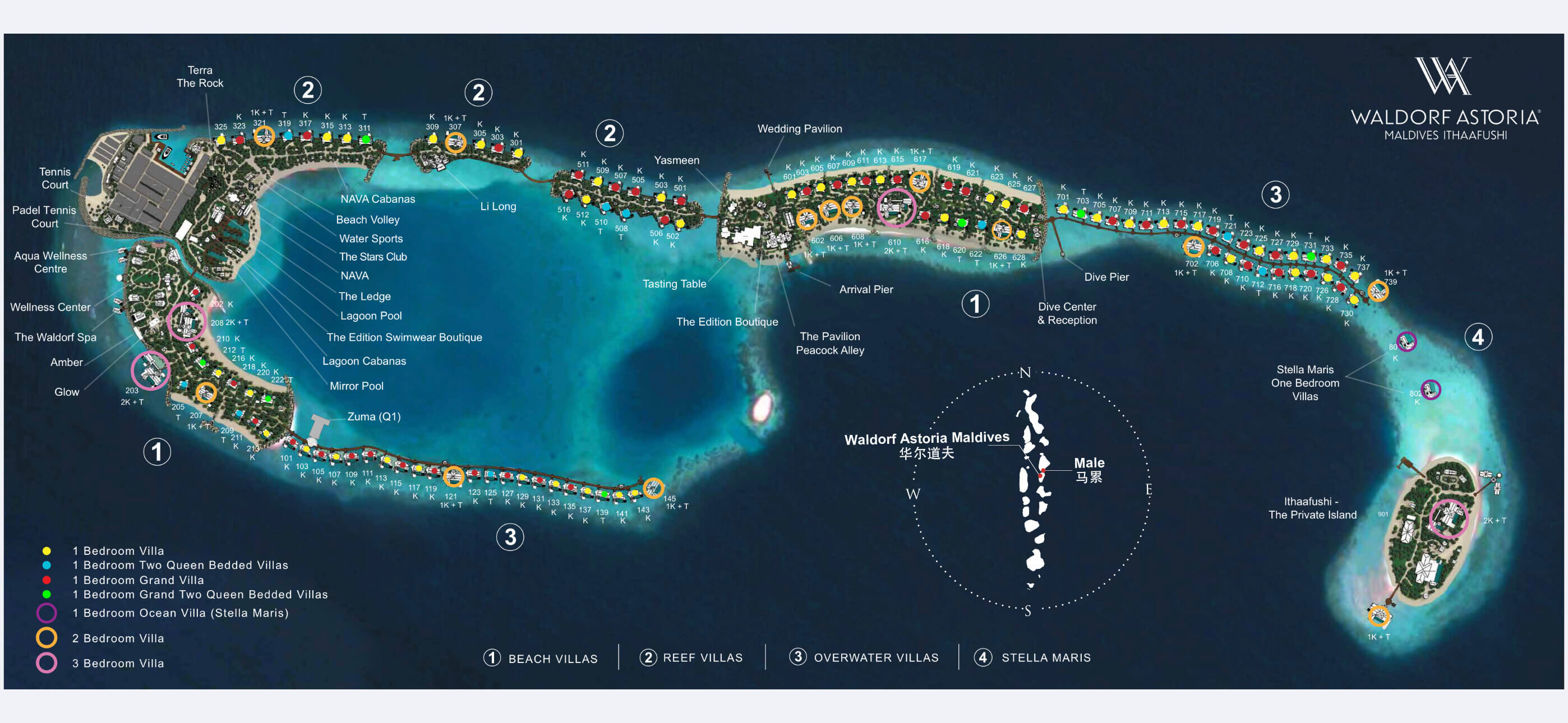 Waldorf Astoria Maldives Ithaafushi island map