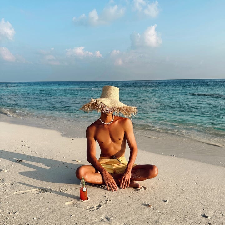 Photo by The Westin Maldives on August 04, 2026. May be an image of hat, sarong, ocean, beach and text.