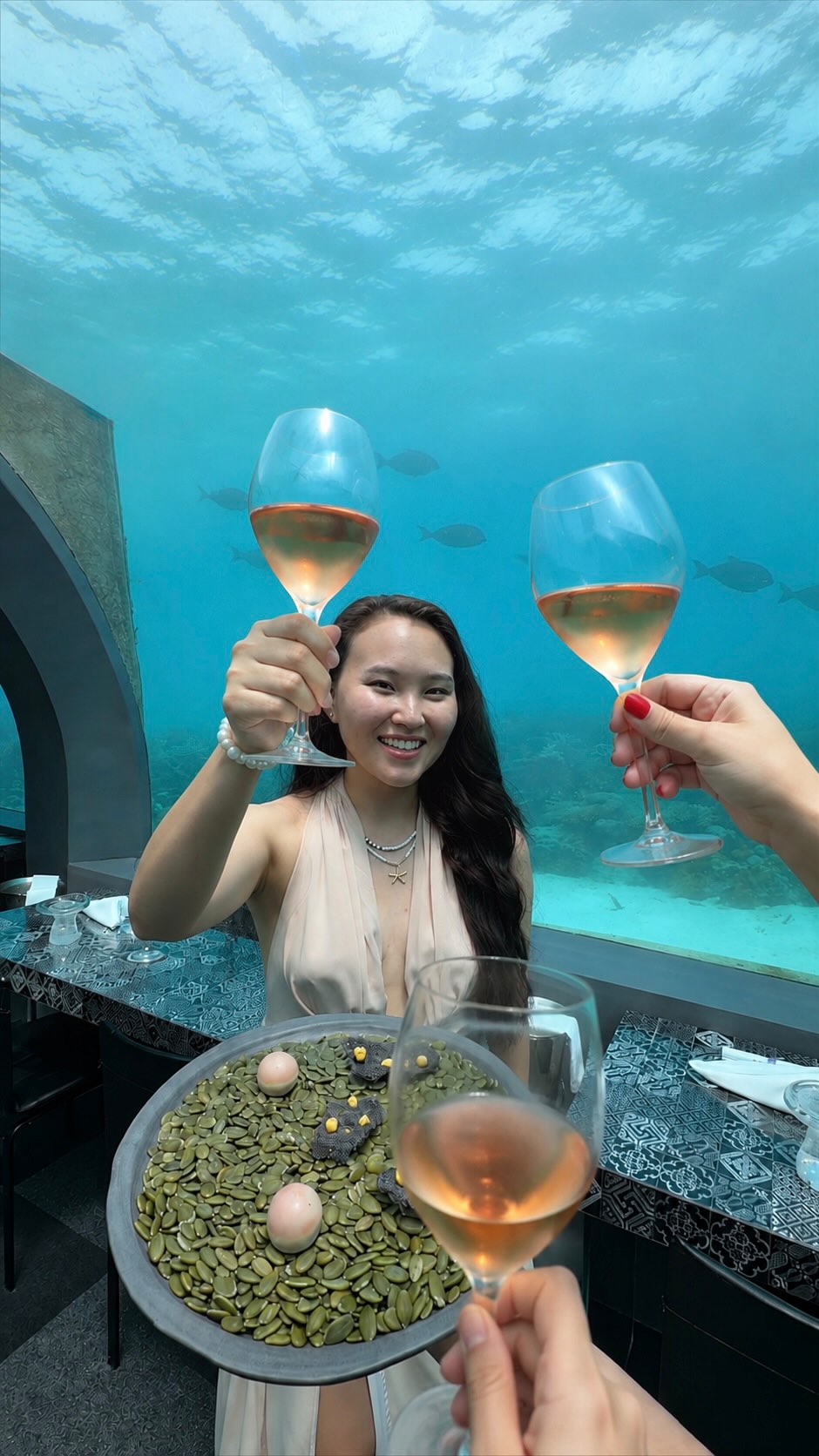 Actually... let’s go underwater. 🤷‍♀️💦

Right here, at H2O by Chef Andrea Berton, @YouAndMeMaldives!

#youandmemaldives #h2o #maldives #underwater #restaurant